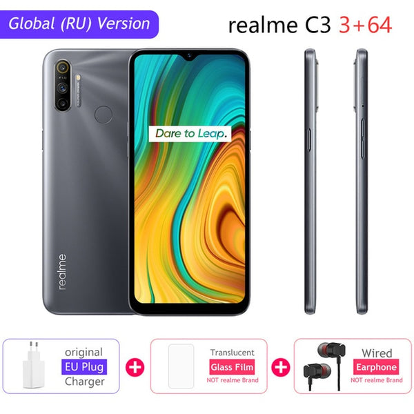 realme C3 Global Version 3GB RAM 32GB/64GB ROM 5000mAh Battery Helio G70 AI Processor 12MP+2MP+2MP AI 3 Rear Cameras Play Store